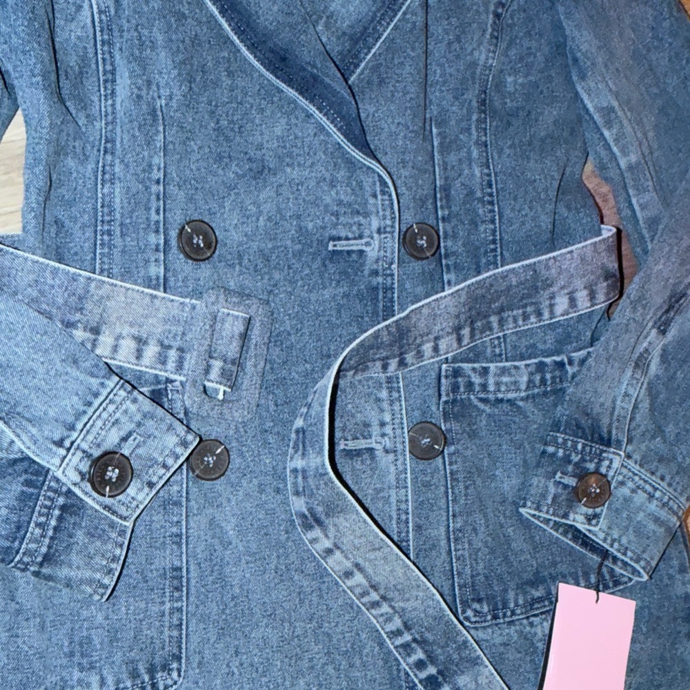 Avec Les Filles Blue Jean Jacket Coat - Picture 7 of 11